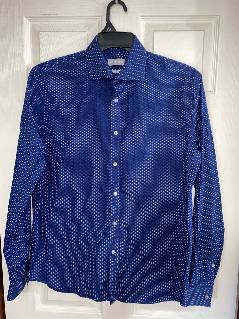 Michael Kors Blue Microdot Men's Dress Shirt